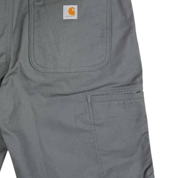Carhartt Womens Rugged Flex Loose Grey Canvas Work Shorts Size 12 NWT 10" Inseam - Picture 4 of 11
